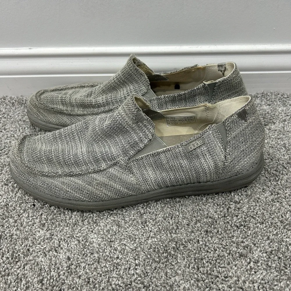 Hey Dude Chan Stretch Grey Melange Slip On Shoes‎ Casual Loafers Men's Size 12